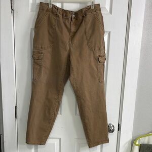 Terra & Sky Tan Cargo Pants Straight-Leg Style